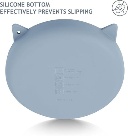 Coomazy Silicone Slow Feeder Dog Cat Bowls, Interactive Puzzle Toy for Pets Food Training, Keeps Dogs Cats Busy, Prevents Puppy Kitty Overeating (Light Blue, 1.4Cup)
