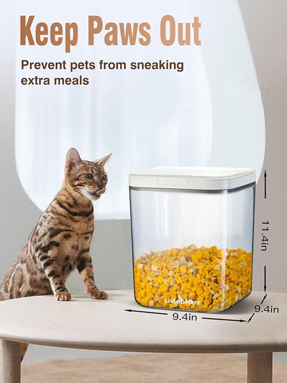 Airtight Dog Food Storage Container 15lb / 11L – Pet Food Storage Bin with Lids, Cat Treat Jar, BPA Free, Dry Boxs, Rice Storage Container for Flour, Cereal & Grain, White
