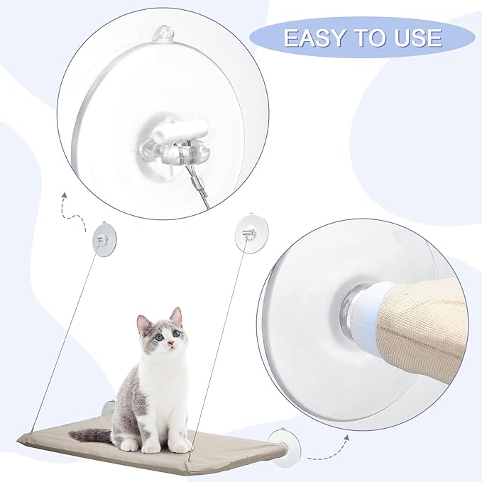 Tondiamo 8 Pcs Cat Window Perch Suction Cups, Powerful Window Bed Replacement Suction Cup for Cat Hammocks Window Seat Supplies, 2 Styles(Vivid Style)