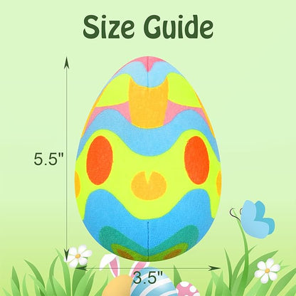 Rypet 3 Pack Easter Toys for Dogs Stuffed Dog Toys Egg Squeaker Plush Pet Toy Puppy Chew Toys Easter Gift for Small Medium Dogs