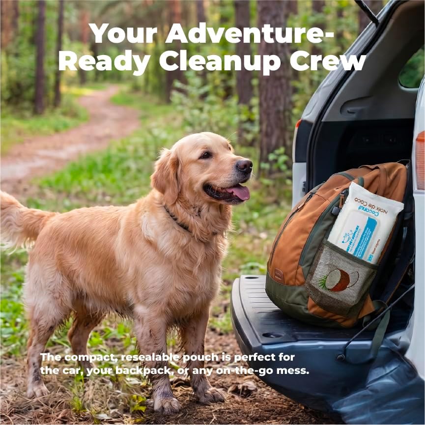 Best Pet Supplies Cleaning Dog Wipes - Moisturizing Coconut 100 Count - Image 4