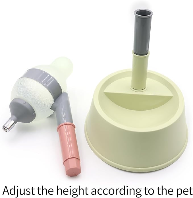 DELIFUR Pet Standing Water Dispenser Adjustable Cat Dog Drinking Water Dispenser Bowl with Detachable Pole Automatically Feeding Water (Grey-Green)