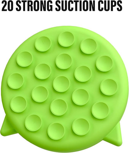 Silicone Cat Slow Feeder,Slow Feeder Bowl Wet Food with Suction Cups，Cat Interactive Toys,Effectively Reduce Overeating in Kitty (Blue+ Green, 1 Cup)