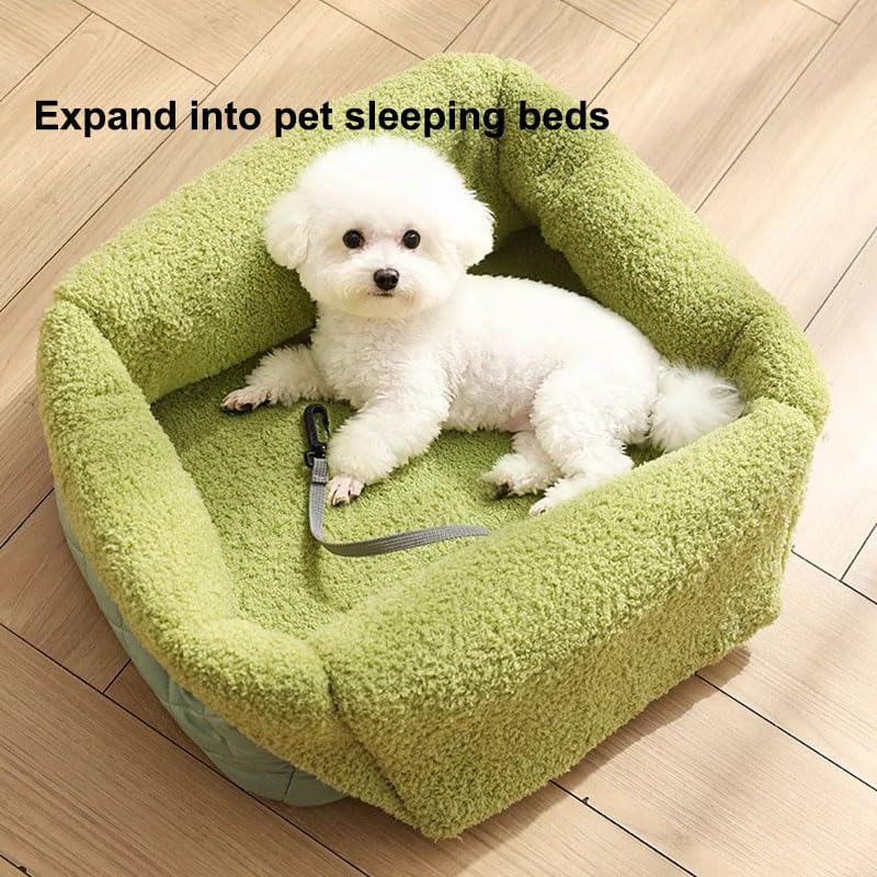 2-in-1 Convertible Pet Carrier & Bed, Soft-Sided Portable Travel Tote with Safety Tether, Pet Car Seat, for Small Dogs & Cats, Soft Plush Inner Lining, Ideal for Car Travel, Shopping - Image 6