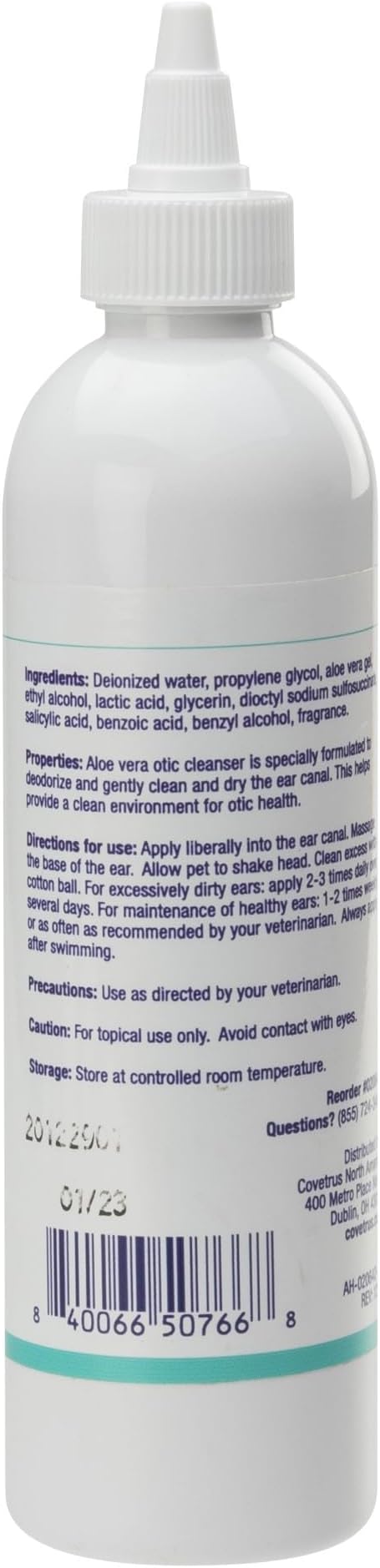 Covetrus Aloe Otic Ear Cleaning Solution for Dogs & Cats, Gentle Routine Ear Cleanser with Aloe Vera, Helps Remove Wax & Dry Ears, 8 oz