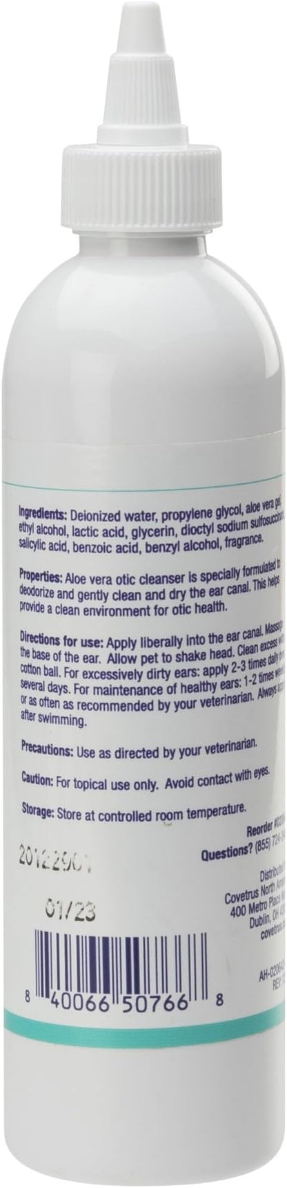 Covetrus Aloe Otic Ear Cleaning Solution for Dogs & Cats, Gentle Routine Ear Cleanser with Aloe Vera, Helps Remove Wax & Dry Ears, 8 oz