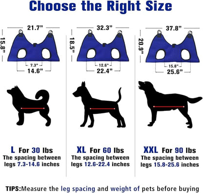 Pet Dog Grooming Hammock for Nail Trimming,Dog Restraint Hanging Harness for Nail Clipping,Dog Grooming Sling for Large Dogs with Nail Clippers/Nail File/Pet Comb,Claw Care(XXL for 90lb)