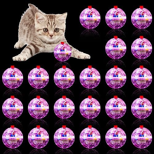 24 Piece Light Up Cat Balls Ghost Hunting Equipment, Indoor Motion-Activated Magic Cat Ball, Plastic Glowing Pet Toys by MVNIHEK