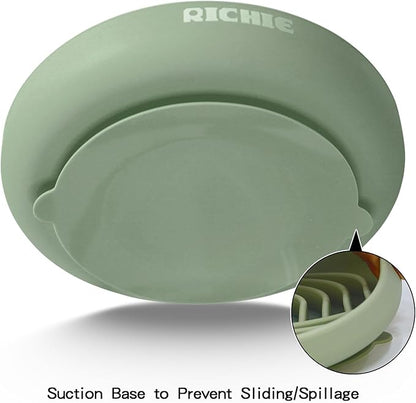 Slow Feeder Dog Bowls with Suction Cups, Silicone Puzzle Bowl for Slow Eating, Pets Slow Feeder Non-Slip Design Dishwasher Microwave Safe for Small Medium Dogs, Green