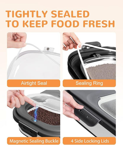 20-23 Lbs Dog Food Storage Container - Collapsible Dog Food Container with Attachable Casters and Scoop,Small Container, Pet Food Storage Containers to Keep Dry Food Fresh,Easy to Move