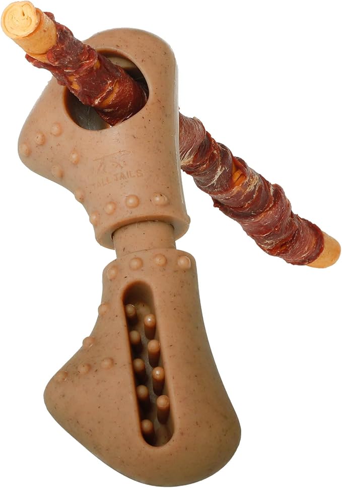 Tall Tails Bully Stick Holder and Chew Toy for Dogs – Bacon-Scented, X-Large, Adjustable Treat Holder for Bully Sticks and Spreadable Treats, Reduces Choking