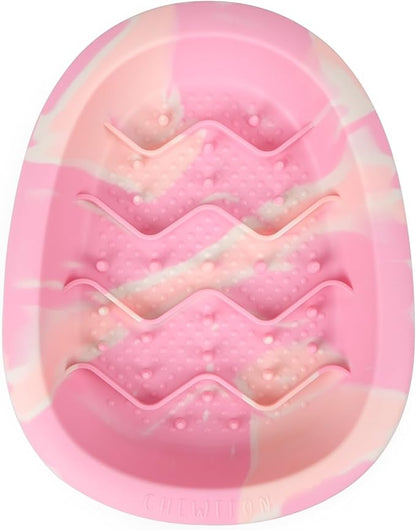 CHEWFFON Easter Dog & Cat Lick Mat Bowls, BPA-Free Silicone Slow Feeder Bowl with Suction Cups, Non Slip Pet Food Bowl Reduces Boredom and Anxiety, Dishwasher Safe, Cotton Candy