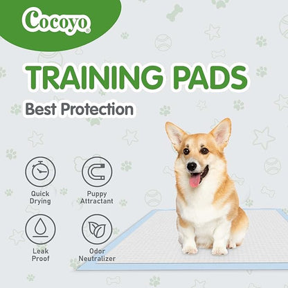 COCOYO Best Value Training Pads 100 Count 13“ by 17.7”| Dog Pee Pads | Super Absorbent Puppy Pads,Blue