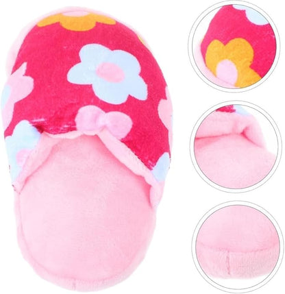 Durable Chew-Resistant Dog Toys with Interactive Squeaker - Double-Layer Oxford Fabric Plush Pet Chew Toys for Aggressive Chewers, Machine Washable (Slipper Design, Multicolor)