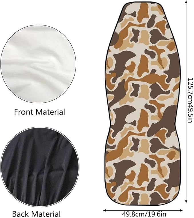 Duck Camouflage Hunting Car Seat Covers 2 Pcs Waterproof Universal Front Seat Protective Cover Easy to Install Automobile Interior Decorate Accessories Fit for Car SUV Trucks