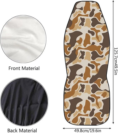Duck Camouflage Hunting Car Seat Covers 2 Pcs Waterproof Universal Front Seat Protective Cover Easy to Install Automobile Interior Decorate Accessories Fit for Car SUV Trucks