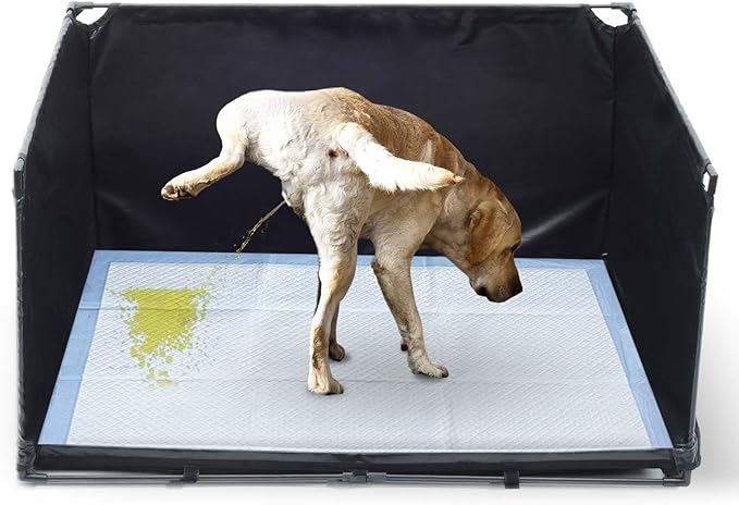 Dog Litter Box Indoor for Medium Dogs,Pee Pad Holder with High Walls(34.64"*28.34"*17.72"),No-Spill Pee Pad Holder with Foldable Pet Toilet,Easy Clean Puppy Litter Box for Dogs (Large)