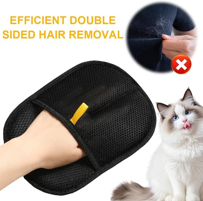 2 PCS Pet Hair Remover Gloves, Electrostatic Dog Hair Remover, Reusable Cat Hair Remover Grooming Gloves Brush Tool for Couch, Furniture, Carpet, Curtain