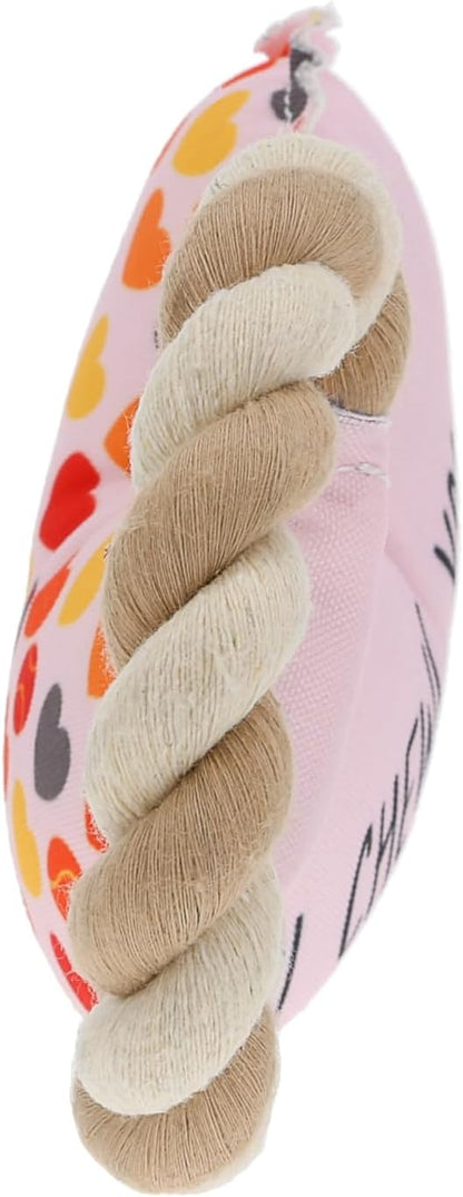Pavilion - I Chews You - 9.5" Heart Puppy Dog Toy with Rope Handle K-9 Furry Companion Present