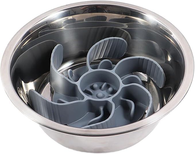Slow Feeder Dog Bowl Insert with Strong Suction Cup Nonslip Silicone Pet Food Dispenser for Eating and Digestion