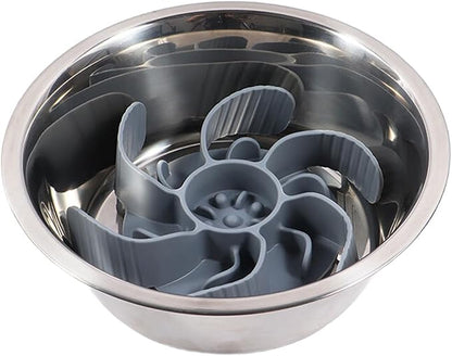 Slow Feeder Dog Bowl Insert with Strong Suction Cup Nonslip Silicone Pet Food Dispenser for Eating and Digestion