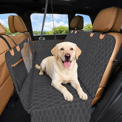 Dog Car Seat Cover, Back Seat Pet Cover for Dogs Waterproof Nonslip Dog Car Hammock 5-in-1 Seat Protector for Dogs Durable Soft Seat Covers for Cars,SUV&Trucks
