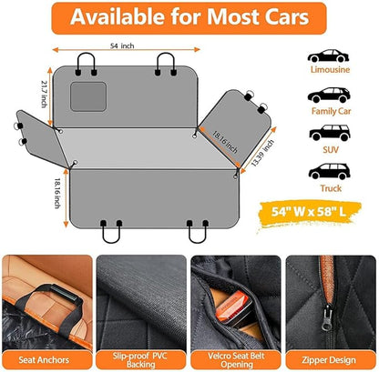 axGear Dog Car Seat Cover for Back Seat Cat Mat Waterproof Scratchproof