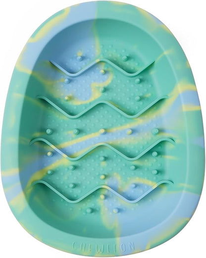 CHEWFFON Easter Dog & Cat Lick Mat Bowls, BPA-Free Silicone Slow Feeder Bowl with Suction Cups, Non Slip Pet Food Bowl Reduces Boredom and Anxiety, Dishwasher Safe, Green