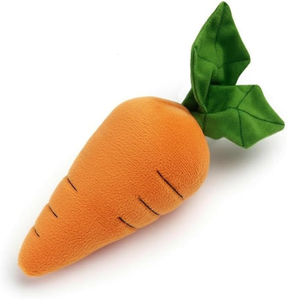 Pet Lou 8 Inch Carrot Plush Dog Toy for Soft Chewers – Durable Squeaky & Crinkle, Anti Boredom Chew Toy for Dogs, Cute Soft Stuffed Calming Indoor Pet Toy for All Dog Breeds
