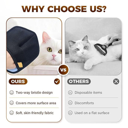 Pet Hair Removal Glove,2026 New Grooming Pet Hair Remover Gloves for Cats & Dogs,Reusable Pets Hair Remover Tool for Bed Sheets Couch Clothes Carpet Car Seat (A-Blue)