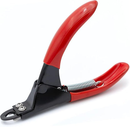 Jeffers Pet Nail Trimmer Small Hole Red – Guillotine Clippers for Dog, Cat, Puppy & Small Animal Grooming – Stainless Steel Blade, Non Slip Grip, Pet Grooming Tool for Home & Travel