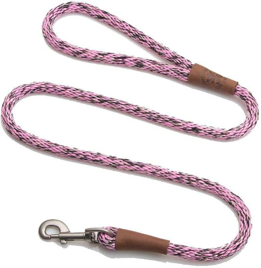 Mendota Pet Snap Leash - British-Style Braided Dog Lead, Made in The USA - Pink Camo, 3/8 in x 6 ft - for Small/Medium Breeds