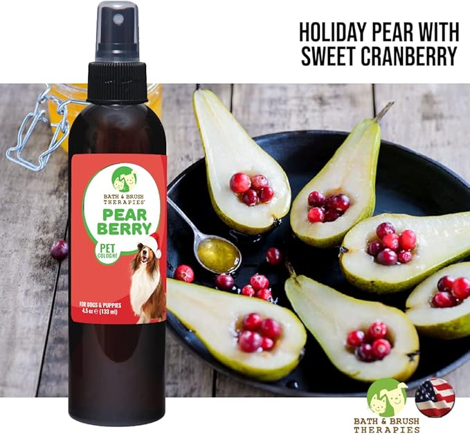 Showseason Animal Products Bath & Brush Therapies® Pear Berry Pet Cologne 4.5 oz. For Dogs | Long-Lasting Odor Eliminator | Cruelty-Free | Paraben-Free | Biodegradable | Made in The USA