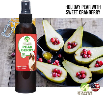 Showseason Animal Products Bath & Brush Therapies® Pear Berry Pet Cologne 4.5 oz. For Dogs | Long-Lasting Odor Eliminator | Cruelty-Free | Paraben-Free | Biodegradable | Made in The USA