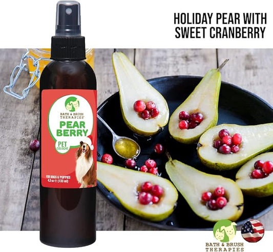 Showseason Animal Products Bath & Brush Therapies® Pear Berry Pet Cologne 4.5 oz. For Dogs | Long-Lasting Odor Eliminator | Cruelty-Free | Paraben-Free | Biodegradable | Made in The USA