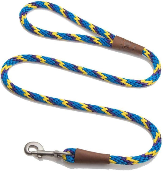 Mendota Pet Snap Leash - British-Style Braided Dog Lead, Made in The USA - Sunset, 3/8 in x 6 ft - for Small/Medium Breeds