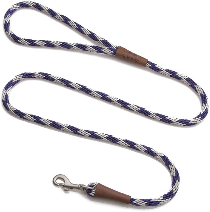 Mendota Pet Snap Leash - British-Style Braided Dog Lead, Made in The USA - Amethyst, 3/8 in x 6 ft - for Small/Medium Breeds