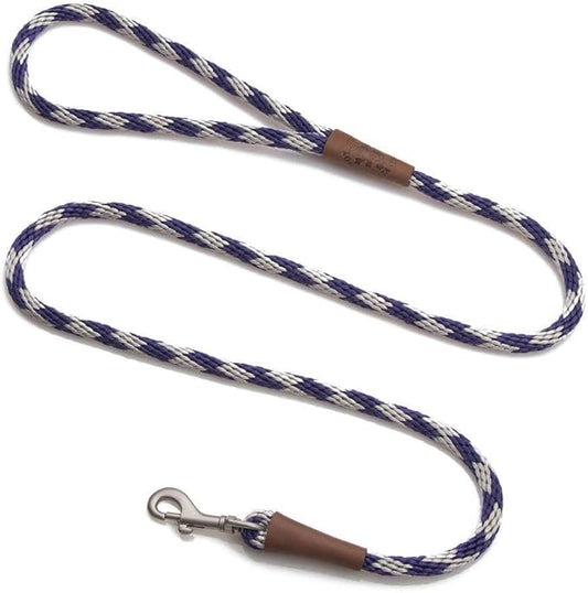 Mendota Pet Snap Leash - British-Style Braided Dog Lead, Made in The USA - Amethyst, 3/8 in x 6 ft - for Small/Medium Breeds