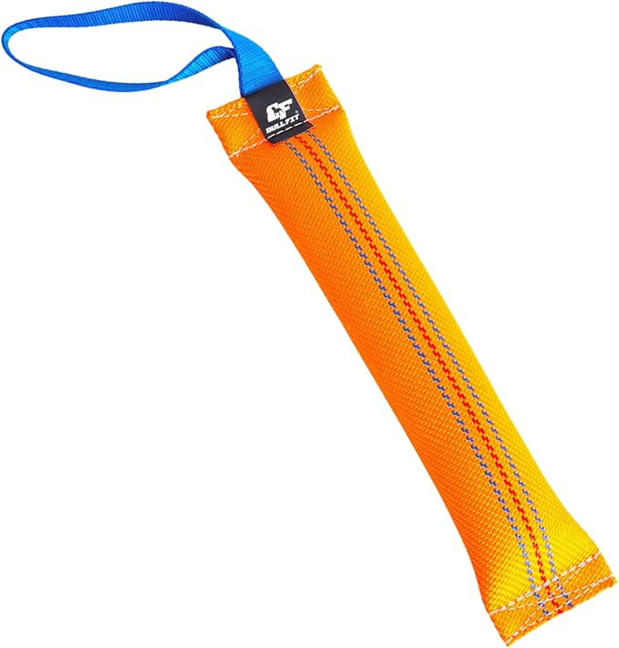 K9 Dog Bite Tug Toy with Strong Handle - Made of Durable & Tear-Resistant Fire Hose - Perfect for Tug of War, Fetch & Puppy Training - Ideal Pull Toy for Medium to Large Dogs, 12 Inches
