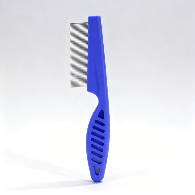3/4/5-pieces flea and lice comb set, stainless steel pet comb (for dogs and cats, circular tooth design), double-sided tear stain remover, pet shedding comb, suitable for all types of pets (3pcs)