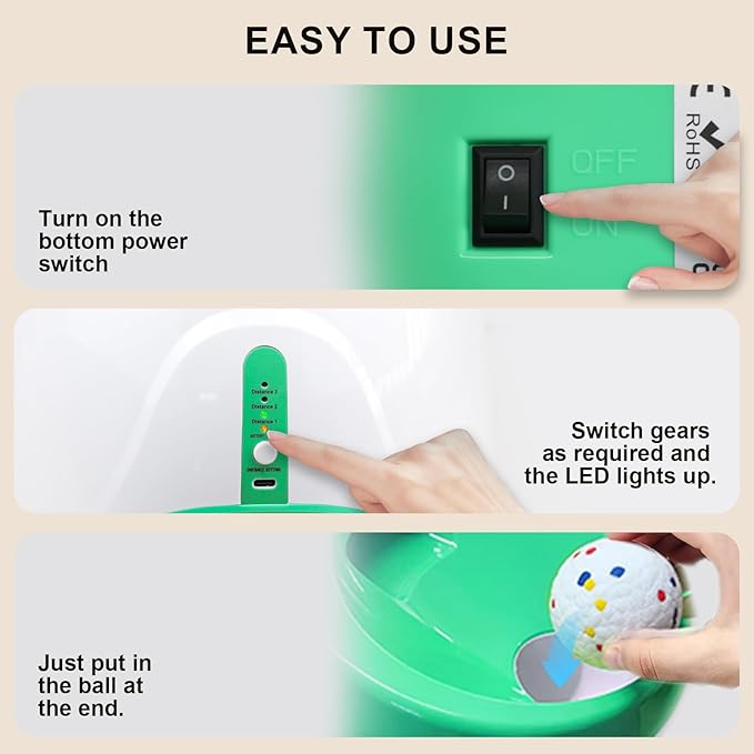 SOCO Automatic Ball Launcher for Dogs with Random Mode, 3 Settings to 45FT, Rechargeable Dog Ball Thrower with 4 ETPU Tennis Balls for Small Medium Breeds