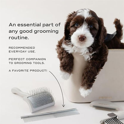 Pupwell Stainless Steel Metal Everyday Dog Comb for Grooming and Removing Tangles and Knots with Rounded Teeth and Good for All Dogs