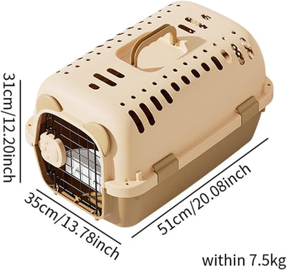 Dog Travel Carrier Dog Travel Kennel Multifunction Hard Sided Transport Box Cats Cage for Quick Trips Walking Hiking, S