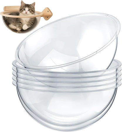 6 Pcs Acrylic Dome Cat Bubble, 11.8 Inch Space Transparent Capsule Cover Clear Plastic Dome Bed Replacement for Cat Tree/Window Perch, DIY Nest Accessories for Hammock Catching Tree Shelves Peek