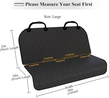 VIVAGLORY Dog Seat Covers + Front Dog Car Seat Cover, No-Skirt Design Anti-Slip Backing