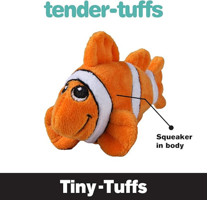 SmartPetLove Snuggle Puppy Tender-Tuffs Small Dog Toys - Orange Clownfish Dog Toy for Small Breeds with Puncture Resistant Squeaker