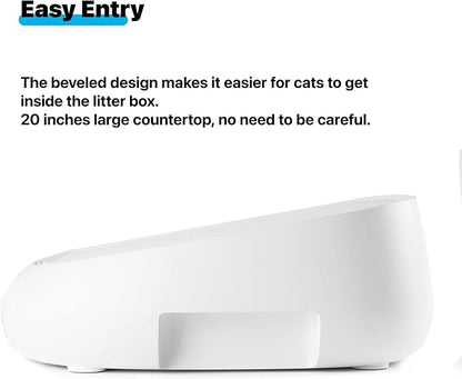 Neakasa Cat Pedal Step Stool with Filter Function, Easy Clean Litter Ramp, Litter Trapper for M1 Open-Top Self Cleaning Cat Litter Box, White