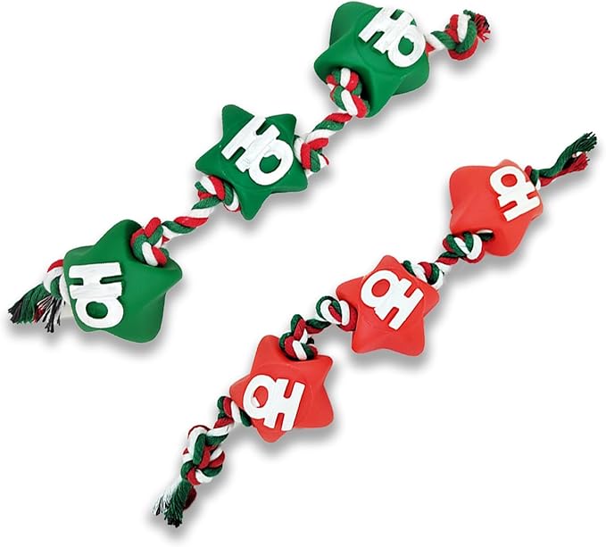 Christmas Dog Toys Rope Set – Festive Star Design Dog Toy for Puppies, Durable Rope Toys for Dogs, Perfect Dog