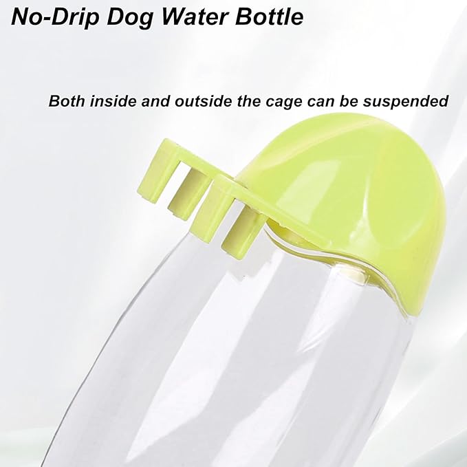 No-Drip Water Bottle/Feeder for Hamsters/Guinea Pigs/Ferrets/Rabbits/Cats and Dogs, Small Animals and Small Pets - for Use in Cages, Crates or Suspension Mounts.13.5 oz. Nozzle 10 mm, Yellow