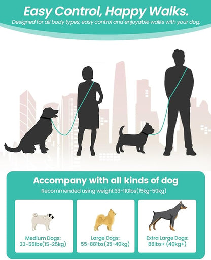 Hands Free Dog Leash, 5.1-8.9Ft Crossbody Long Leash, Waist Dog Belt for Small & Medium Dogs, City Walking & Running Outdoor Hiking &Travel etc. (Grey Green)